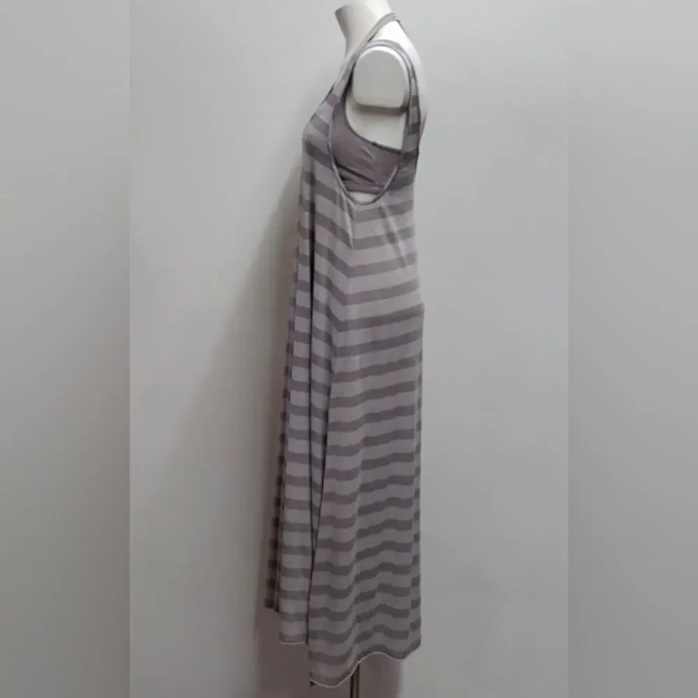 Free People Beach Striped Maxi Dress Striped Halter Attached Bra Women's XS